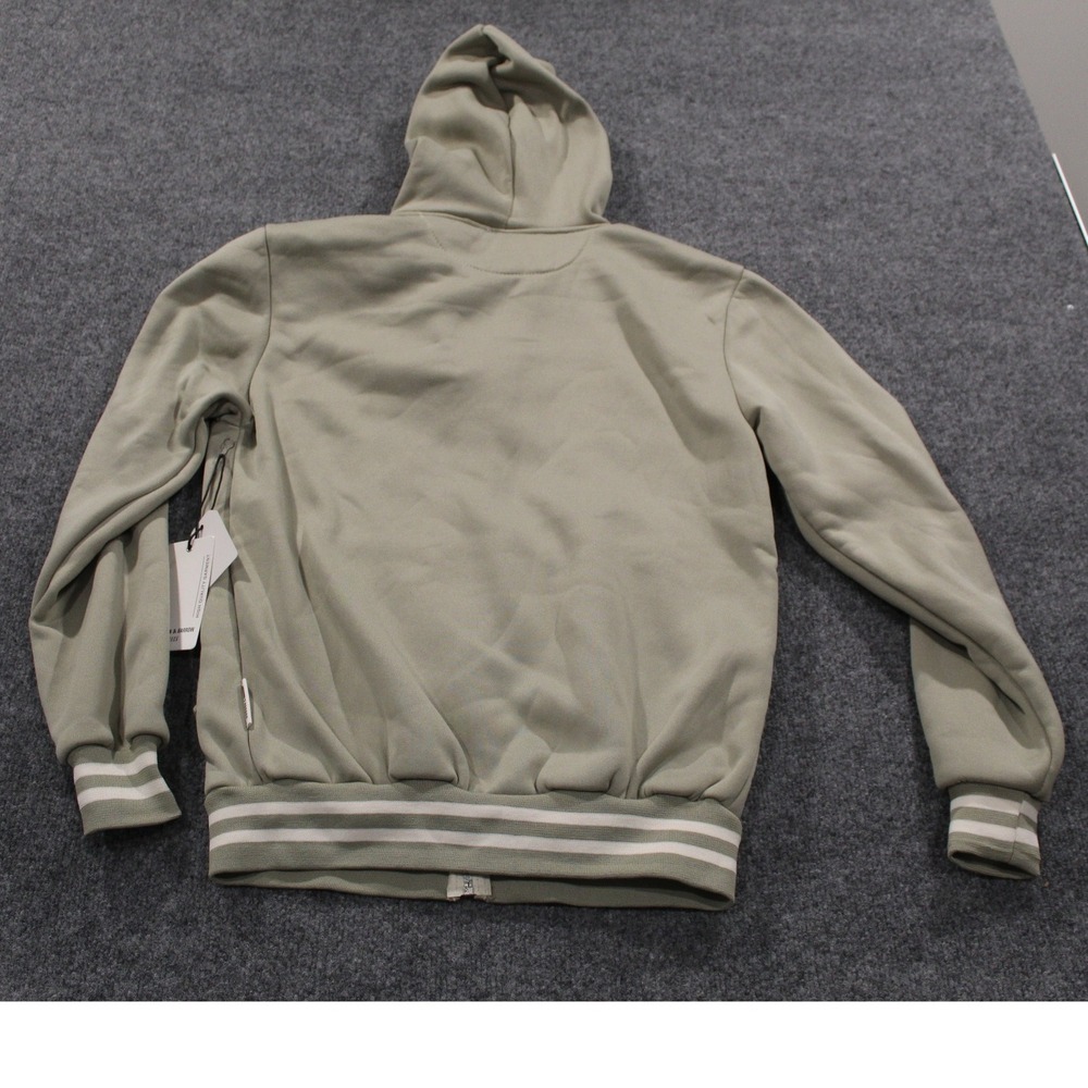 Hudson & Barrow Mens Small Fleece Full Zip Hoodie Sweatshirt Sage Green - Picture 12 of 14